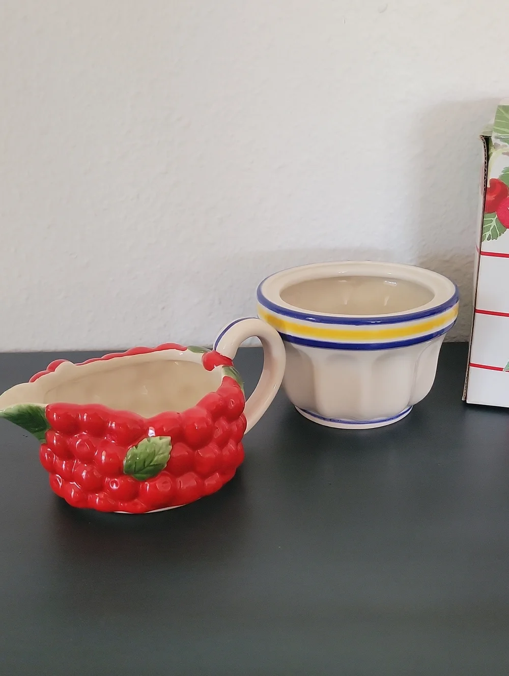 Vintage Department 56 Cherries Sugar & Creamer Set Life Is a Bowl Of Cherries